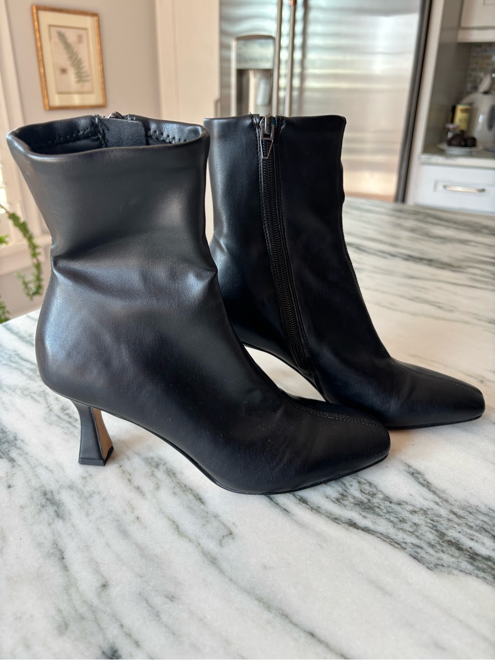 Dolce Vita Black Mid-Calf Leather Heeled Stella Boots